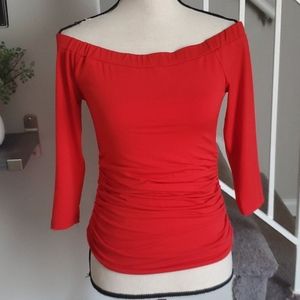 Boston Proper Off Shoulder Slimming Shirred Side